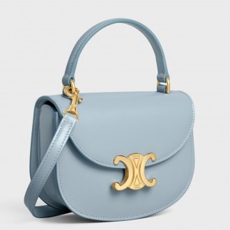 Celine Mini Besace Clea Bag in Pale Blue Calfskin