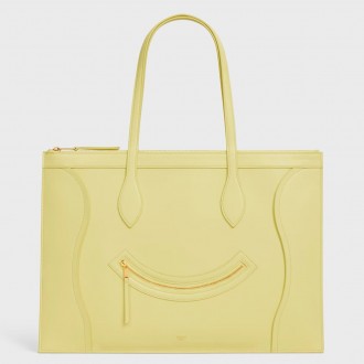 Celine New Luggage Flat Cabas Bag in Citrus Calfskin