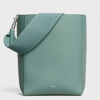 Celine Sangle Small Bucket Bag In Celadon Calfskin