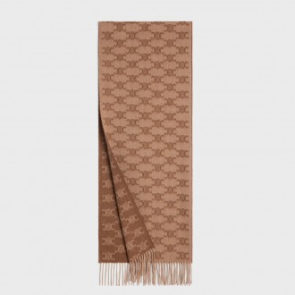 Celine Scarf in Beige and Toffee Monogram Cashmere Celine Scarf in Beige and Toffee Monogram Cashmere