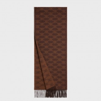 Celine Scarf in Brown and Toffee Monogram Cashmere Celine Scarf in Brown and Toffee Monogram Cashmere