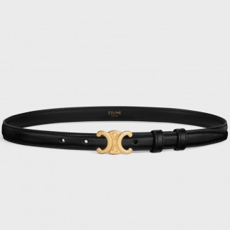 Celine Small Triomphe Belt 18MM in Black Calfskin Celine Small Triomphe Belt 18MM in Black Calfskin