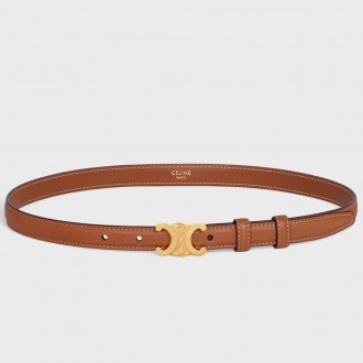 Celine Small Triomphe Belt 18MM in Brown Calfskin Celine Small Triomphe Belt 18MM in Brown Calfskin