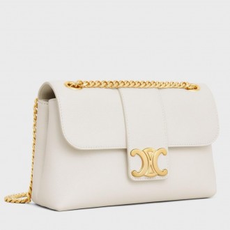 Celine Teen Victoire Bag in White Calfskin
