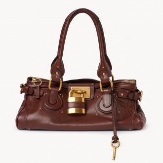 Chloe Paddington Bag in Burgundy Buffalo Leather