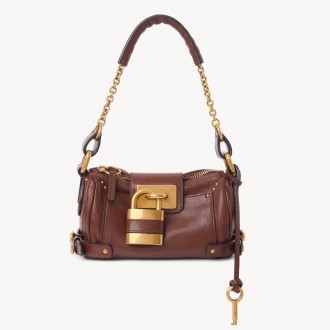Chloe Paddington Chain Bag in Burgundy Buffalo Leather