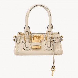 Chloe Paddington Small Bag in White Buffalo Leather