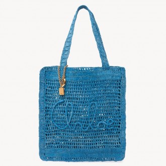 Chloe Summer Banana Tote Bag in Blue Raffia Chloe Summer Banana Tote Bag in Blue Raffia