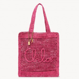 Chloe Summer Banana Tote Bag in Fuchsia Raffia Chloe Summer Banana Tote Bag in Fuchsia Raffia
