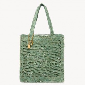 Chloe Summer Banana Tote Bag in Green Raffia Chloe Summer Banana Tote Bag in Green Raffia