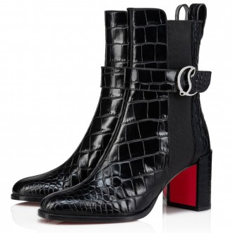Christian Louboutin CL Chelsea Ankle Boots 70MM in Alligator Embossed Leather Christian Louboutin CL Chelsea Ankle Boots 70MM in Alligator Embossed Leather