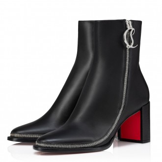 Christian Louboutin CL Zip Booty 70mm in Black Leather Christian Louboutin CL Zip Booty 70mm in Black Leather