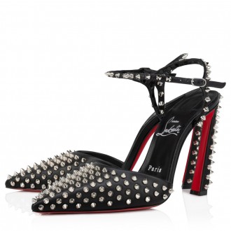 Christian Louboutin Condora Riviera Spikes 100mm Pumps in Black Lambskin Christian Louboutin Condora Riviera Spikes 100mm Pumps in Black Lambskin