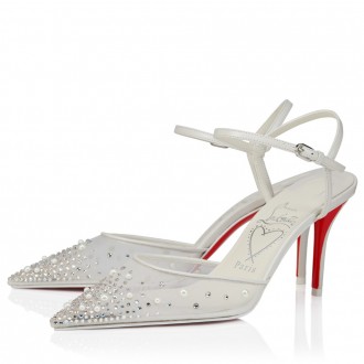 Christian Louboutin Miss Z Riviera Strass 80mm Pumps White