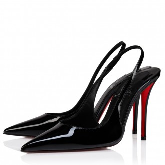 Christian Louboutin Miss Z Slingback Pumps 100mm in Black Patent