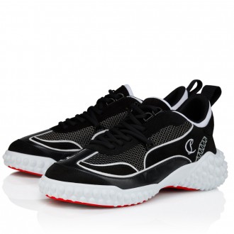 Christian Louboutin Women's Mara Sneakers in Black Mesh and Leather
