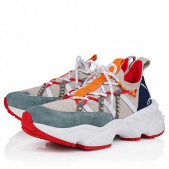 Christian Louboutin Women's Trailnrun Sneakers in Grey Mesh and Suede Christian Louboutin Women's Trailnrun Sneakers in Grey Mesh and Suede