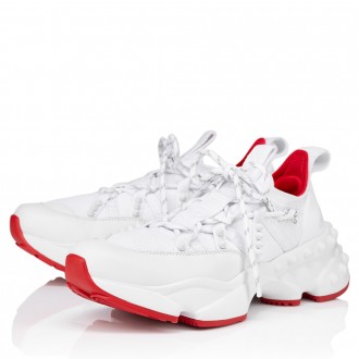 Christian Louboutin Women's Trailnrun Sneakers in White Mesh and Leather Christian Louboutin Women's Trailnrun Sneakers in White Mesh and Leather