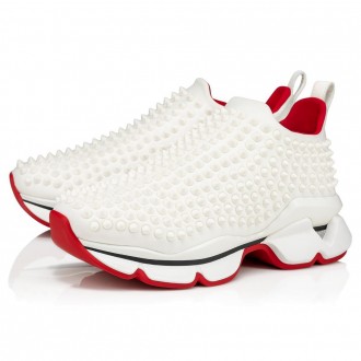 Christian Louboutin Women's White Spike Sock Donna Sneakers Christian Louboutin Women's White Spike Sock Donna Sneakers