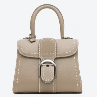 Delvaux Brillant Mini Surpique Bag in Grey Rodeo Calf Leather Delvaux Brillant Mini Surpique Bag in Grey Rodeo Calf Leather