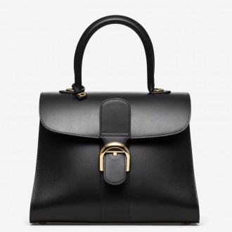 Delvaux Brillant MM Bag in Black Box Calf Leather Delvaux Brillant MM Bag in Black Box Calf Leather