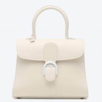 Delvaux Brillant MM Bag in Ivory Box Calf Leather Delvaux Brillant MM Bag in Ivory Box Calf Leather