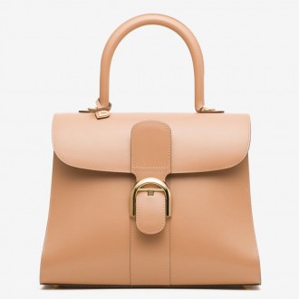 Delvaux Brillant MM Bag in Tender Beige Box Calf Leather Delvaux Brillant MM Bag in Tender Beige Box Calf Leather