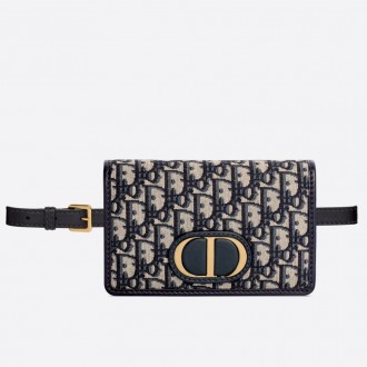 Dior 30 Montaigne 2 In 1 Pouch In Blue Oblique Canvas Dior 30 Montaigne 2 In 1 Pouch In Blue Oblique Canvas