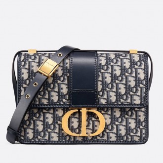 Dior 30 Montaigne Bag In Blue Oblique Jacquard Canvas Dior 30 Montaigne Bag In Blue Oblique Jacquard Canvas