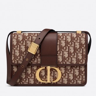 Dior 30 Montaigne Bag In Brown Oblique Jacquard Canvas Dior 30 Montaigne Bag In Brown Oblique Jacquard Canvas