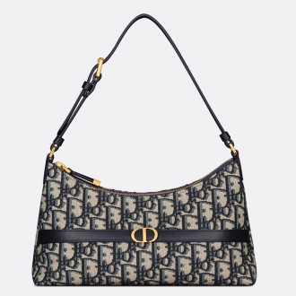 Dior 30 Montaigne Cigale Mini Bag in Blue Oblique Jacquard