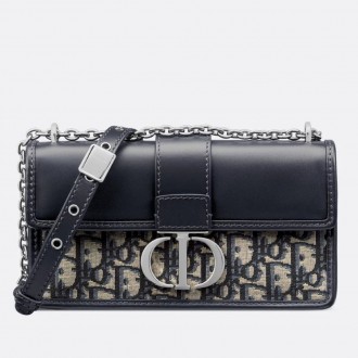 Dior 30 Montaigne East-West Bag with Strap in Oblique Jacquard and Calfskin