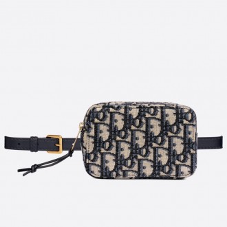 Dior Belt Pouch In Blue Oblique Canvas Dior Belt Pouch In Blue Oblique Canvas