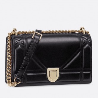 Dior Black Diorama Lambskin Bag With Large Cannage Motif Dior Black Diorama Lambskin Bag With Large Cannage Motif