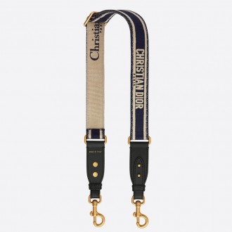 Dior Blue Embroidery Adjustable Shoulder Strap Dior Blue Embroidery Adjustable Shoulder Strap