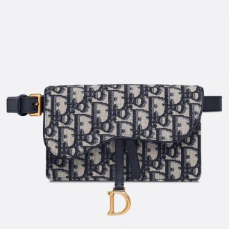 Dior Blue Oblique Saddle Belt Bag Dior Blue Oblique Saddle Belt Bag
