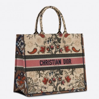 Dior Book Tote Bag In Multicolor Dior Flowers Embroidery Dior Book Tote Bag In Multicolor Dior Flowers Embroidery