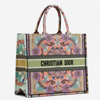 Dior Book Tote Bag In Multicolor Lights Embroidery Dior Book Tote Bag In Multicolor Lights Embroidery