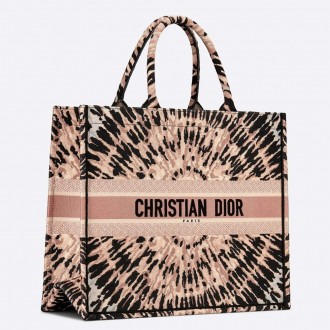 Dior Book Tote Bag In Multicolor Tie Embroidery Dior Book Tote Bag In Multicolor Tie Embroidery