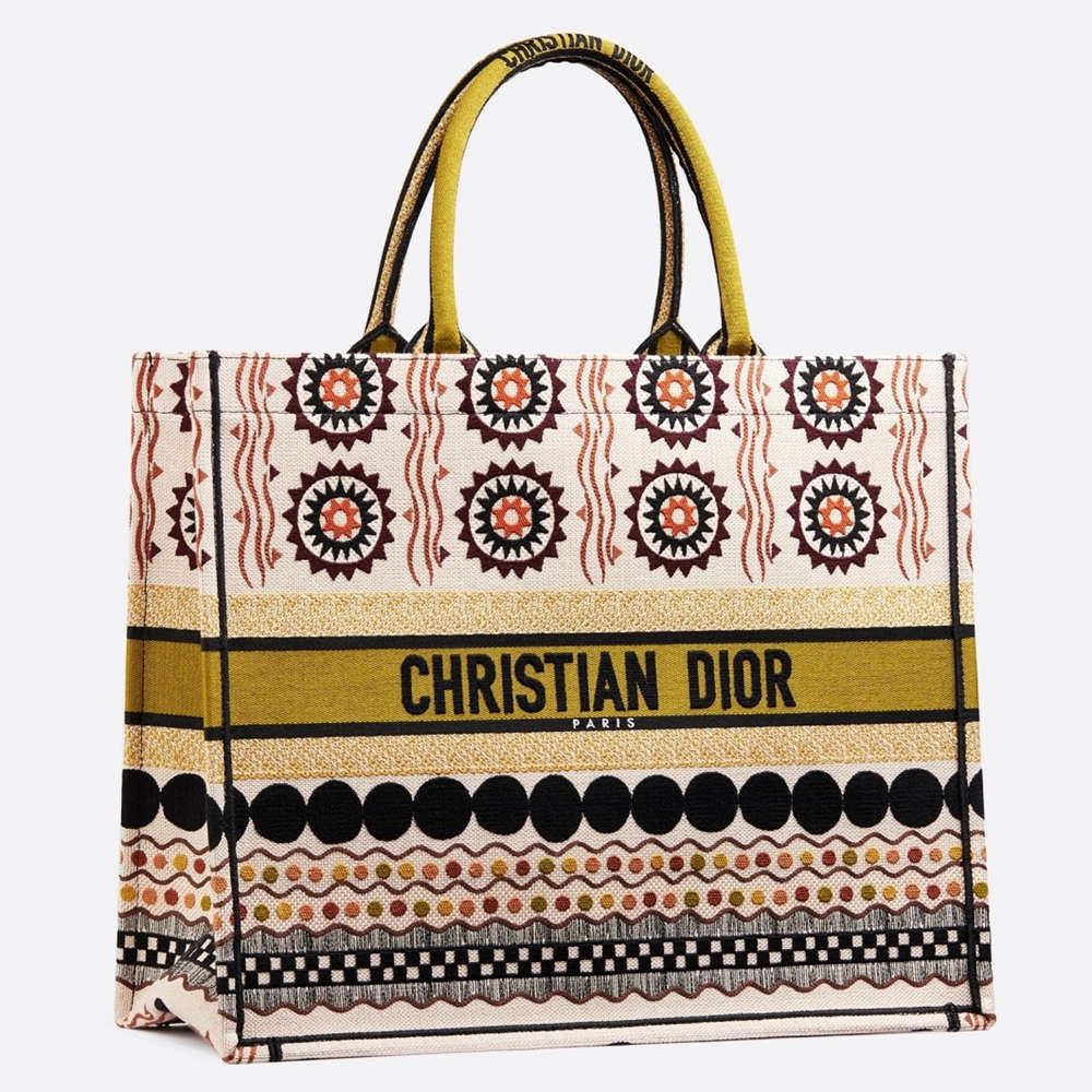 Dior Book Tote Bag In Multicolored Geometric Canvas Dior Book Tote Bag In Multicolored Geometric Canvas