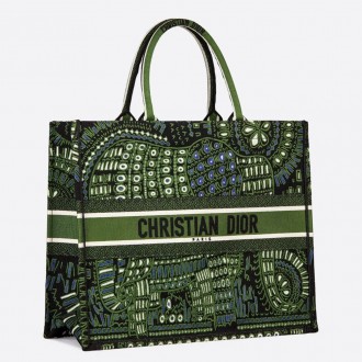 Dior Book Tote Dior Bag In Green Animals Embroidered Canvas Dior Book Tote Dior Bag In Green Animals Embroidered Canvas