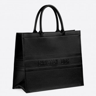 Dior Book Tote Bag In Black Smooth Calfskin Dior Book Tote Bag In Black Smooth Calfskin