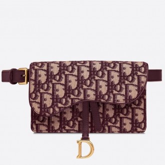 Dior Bordeaux Oblique Saddle Belt Bag Dior Bordeaux Oblique Saddle Belt Bag