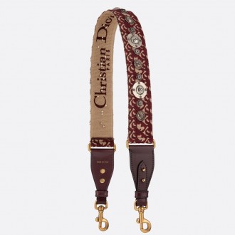 Dior Bordeaux Oblique Shoulder Strap Dior Bordeaux Oblique Shoulder Strap