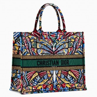 Dior Book Tote Bg In Butterfly Multicolor Canvas Dior Book Tote Bg In Butterfly Multicolor Canvas