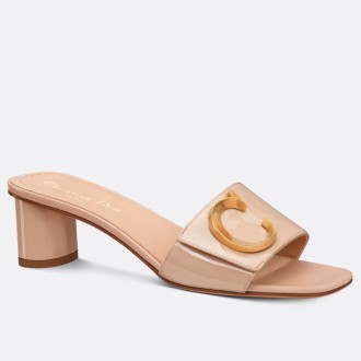 Dior C'est Heeled 50MM Slides in Nude