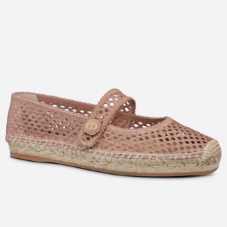 Dior Caro Espadrille Ballerina Flat In Nude Mesh Embroidery Dior Caro Espadrille Ballerina Flat In Nude Mesh Embroidery