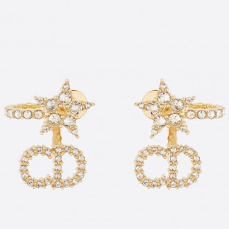 Dior Clair D Lune Earrings In Gold-Finish Metal and White Crystals Dior Clair D Lune Earrings In Gold-Finish Metal and White Crystals