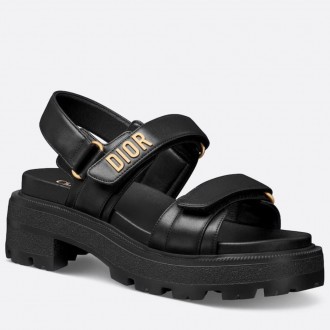 Dior Dioract Platform Sandals in Black Lambskin Dior Dioract Platform Sandals in Black Lambskin
