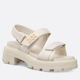 Dior Dioract Platform Sandals in White Lambskin Dior Dioract Platform Sandals in White Lambskin